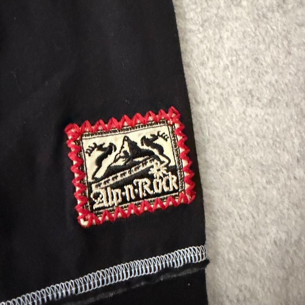 ALP N ROCK Alpine Ski Base Layer Top Black Snowflake Patch Chaletcore Size 4 - Picture 5 of 12